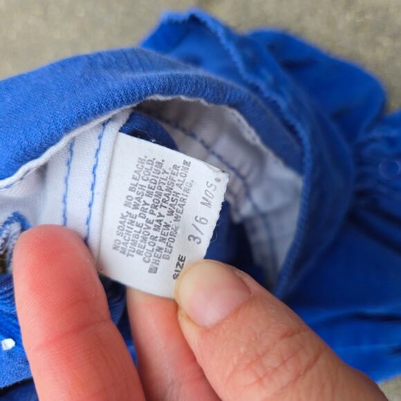 Vintage Oshkosh Bgdosh Vestbak Courdoroy Overalls 3-6 Months In Dark Blue - Picture 7 of 9